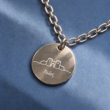 Rhodos Armband aus 925 Silber – runder Anhänger mit Gravur: Großmeisterpalast und Schriftzug „Ρόδος“