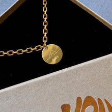 Milos Armband 24K vergoldet in der geöffneten DU BIST GRIECHE Schmuckbox