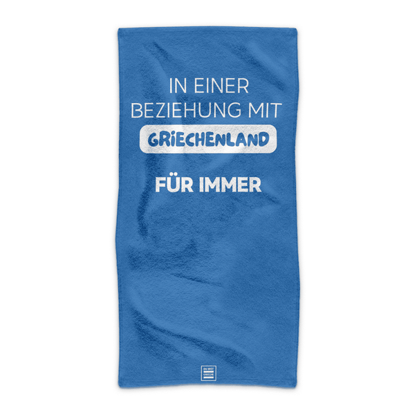 In einer Beziehung mit Griechenland – Strandtuch