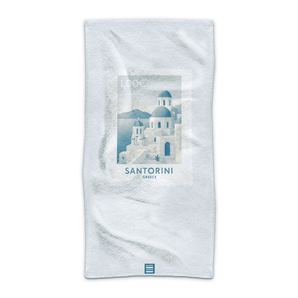 Santorini Briefmarke – Strandtuch