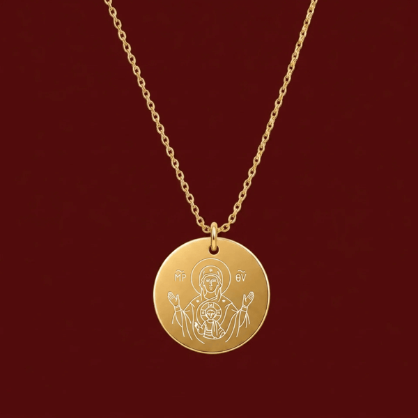 PANAGIA MIT JESUS — Kette 24K vergoldet