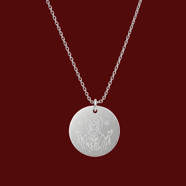 PANAGIA MIT JESUS — Kette 925 Silber